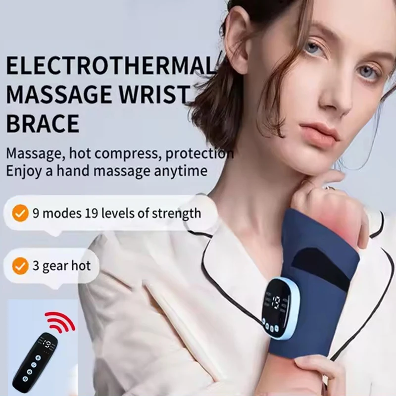 

Cordless Wrist Massager USB Rechargeable Wrist Brace Wrap with Massage for Wrist Carpal Tunnel Fatigue Relief for Home Office