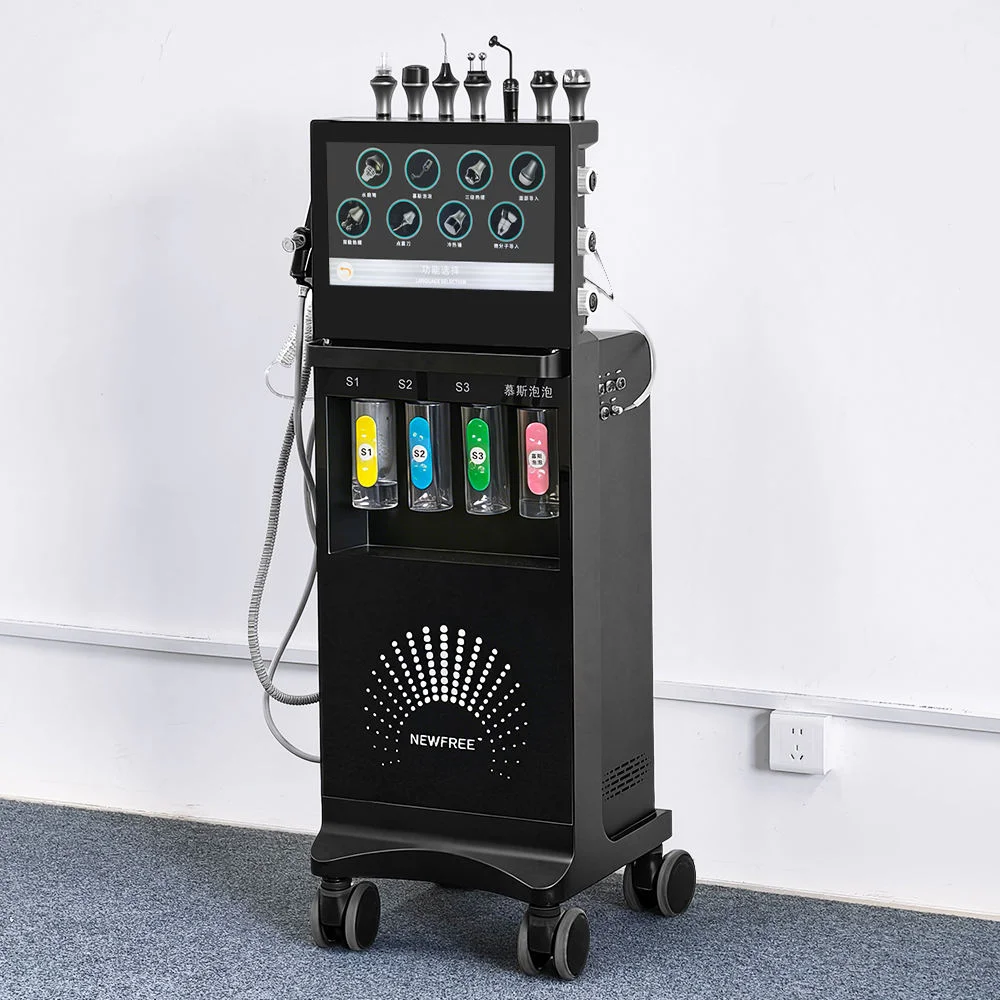 Professional 12 In1 Hydra Oxygen Facial Machine With Skin Analysis Hydrating Hydro Aqua Facial Skin Care Deep Cleansing Machine