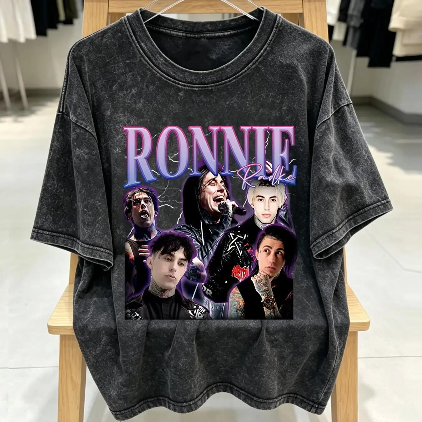 washed T Shirt Ronnie Radke For Rock Music Lover Metal Daughter Fan long or short sleeves vintage Washed Unisex graphic Stylish
