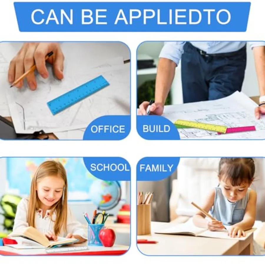 6 قطعة مسطرة شفافة 6 بوصة مسطرة بلاستيكية صغيرة لرحلة جوائز عملية ملونة للطلاب مسطرة بلاستيكية مساطر لـ #4