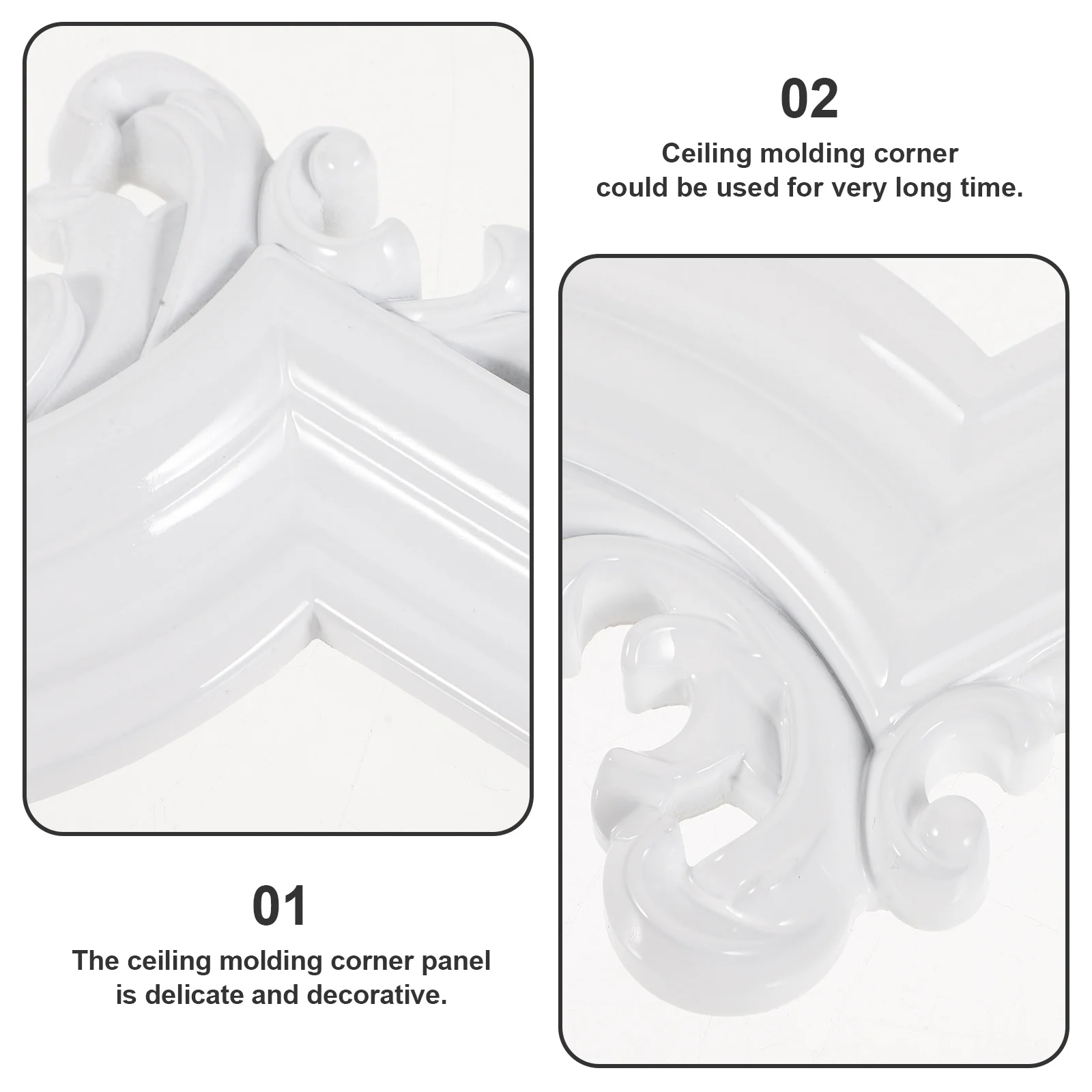 

4Pcs Retro Carved Wall Corners PVC Ceiling Molding Corner Blocks Easy Install Decorative Panels for Indoor Home Decoration