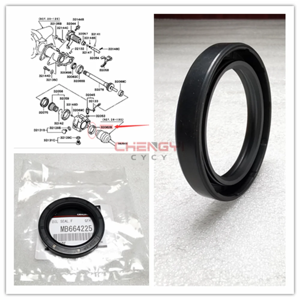 

Front Right Half Shaft Actuator Oil Seal For Pajero IO Pinin H56W H65W H66W H76W H77W MB664225 (65*48*10MM)