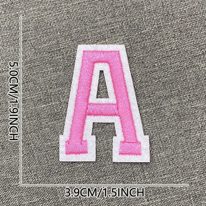 Aufnäher zum Aufbügeln, rosa Aufnäher, Thermocollant-Stich für Kleidung, Pufferjacke, Reparaturen, Designer-Alphabet, Ziffer, zum Aufnähen, bestickt – Detail 7