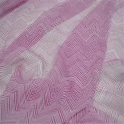 New Simple Printed Line Geometry Soft 100% Natural Crepe Silk Crinkle Chiffon Fabric for Gilr Modern Clothes Pink Color