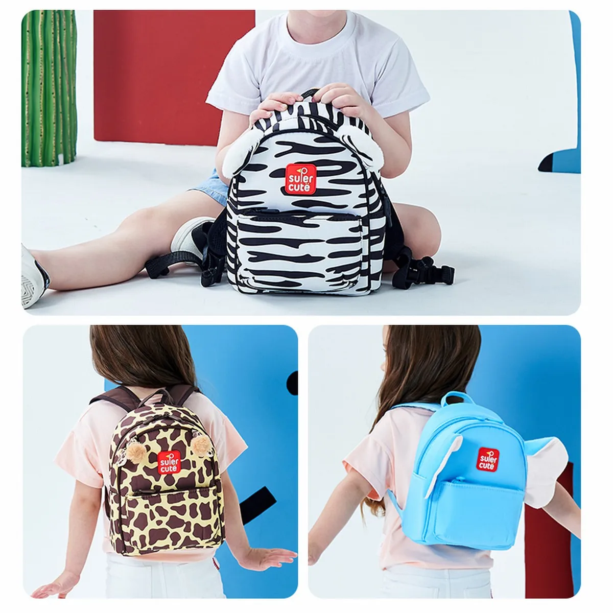 Supercute Toddler Backpack for Girls Kids Backpack Cute 3D Cartoon School Bag for Baby