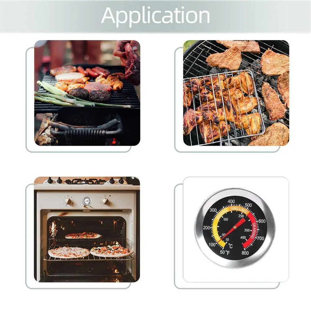 BBQ Food Thermometer Dial Display Oven Grill Rotisserie Barbecue Meat Temp Meter