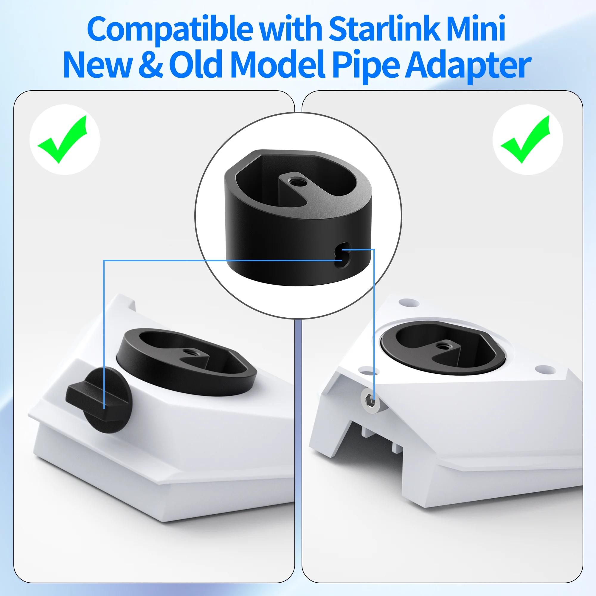 Starlink Mini Tripod Adapter Aluminum 1/4-20 Threaded Bevel 4oz Lightweight