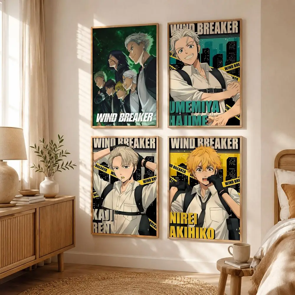 Street Sports Manga W-WIND BREAKER Poster All-match HD Waterproof Self-Adhesive Wall Art Sticker For Home Bedroom
