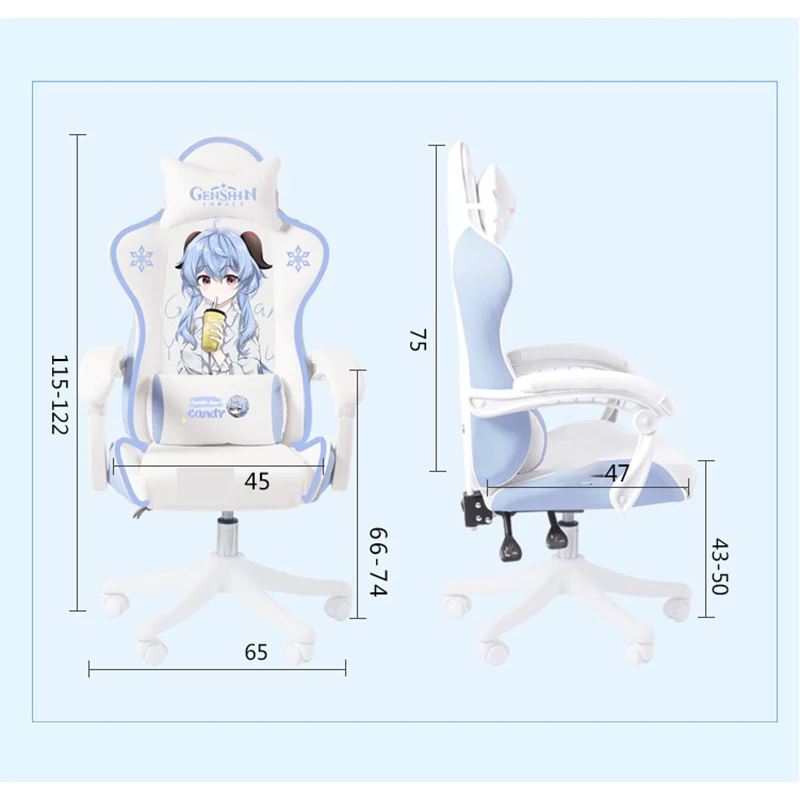 Cadeira ergonômica com pé de nylon, cadeira reclinável confortável Gaming, cadeira do computador, casa e escritório, novo, 2024