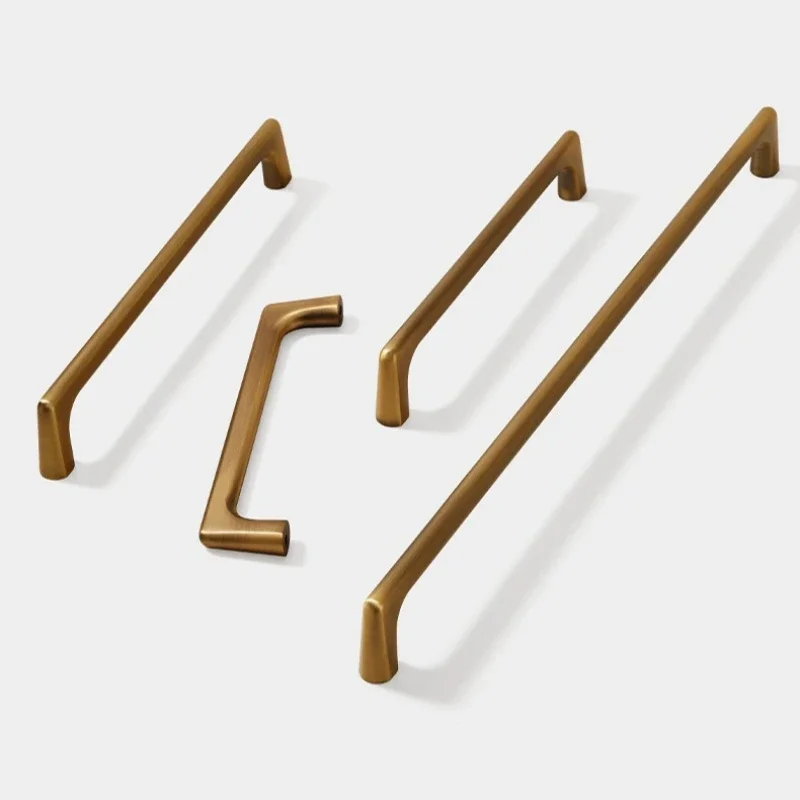 Simple Style Brushed Bronze Cabinet Handles Solid Aluminum Alloy Kitchen Cupboard Pulls Drawer Knobs Furniture Handle Hardware