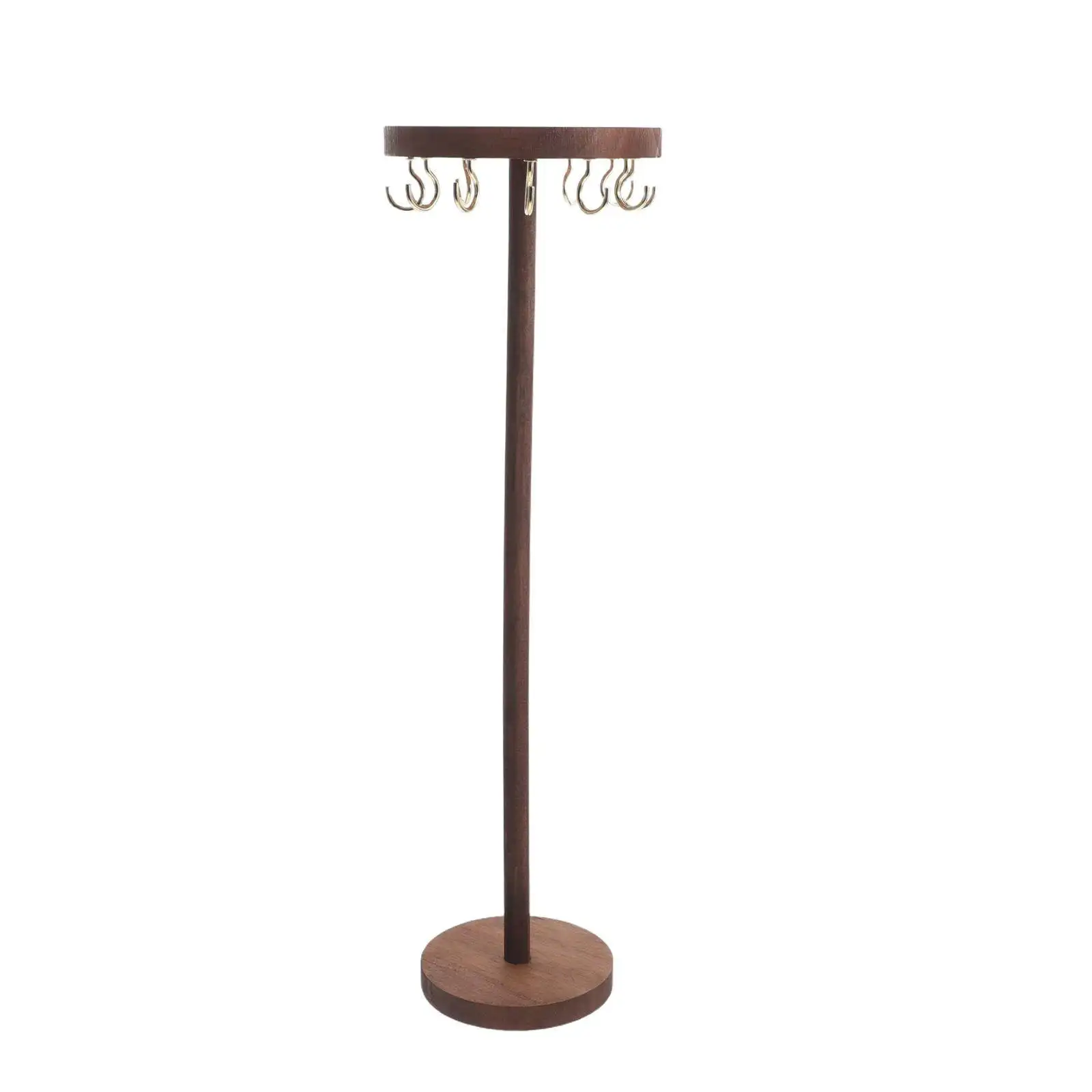 

Wood Jewelry Display Stand Walnut Necklace Holder Organizer 12 Hooks Hanging Bracelet Keychain Storage Tabletop Jewelry Rack