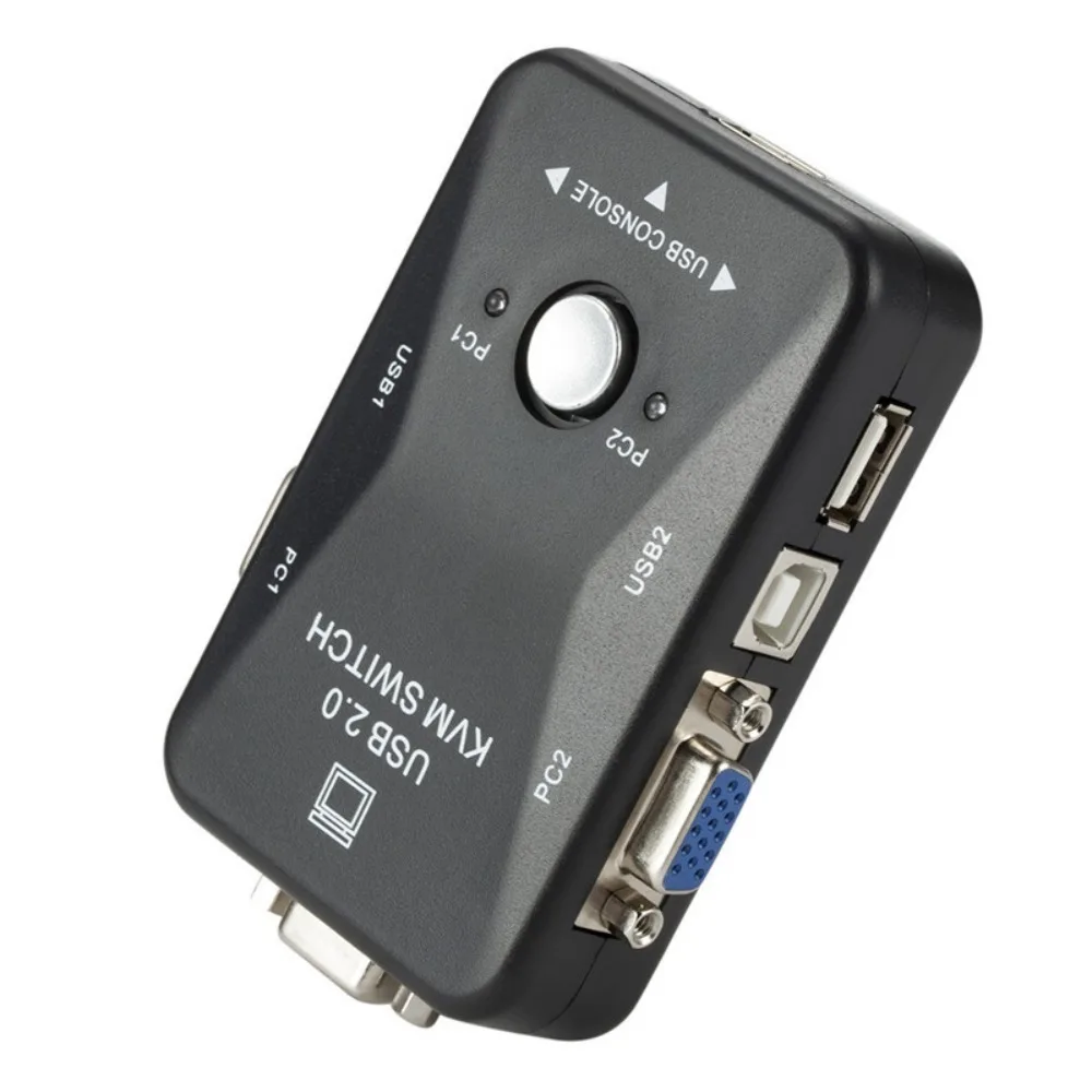 

2 в 1 выход 2-портовый KVM-переключатель VGA KVM-переключатель USB 2.0 KVM-переключатель Разветвитель VGA Гибкий KVM-переключатель USB 2.0