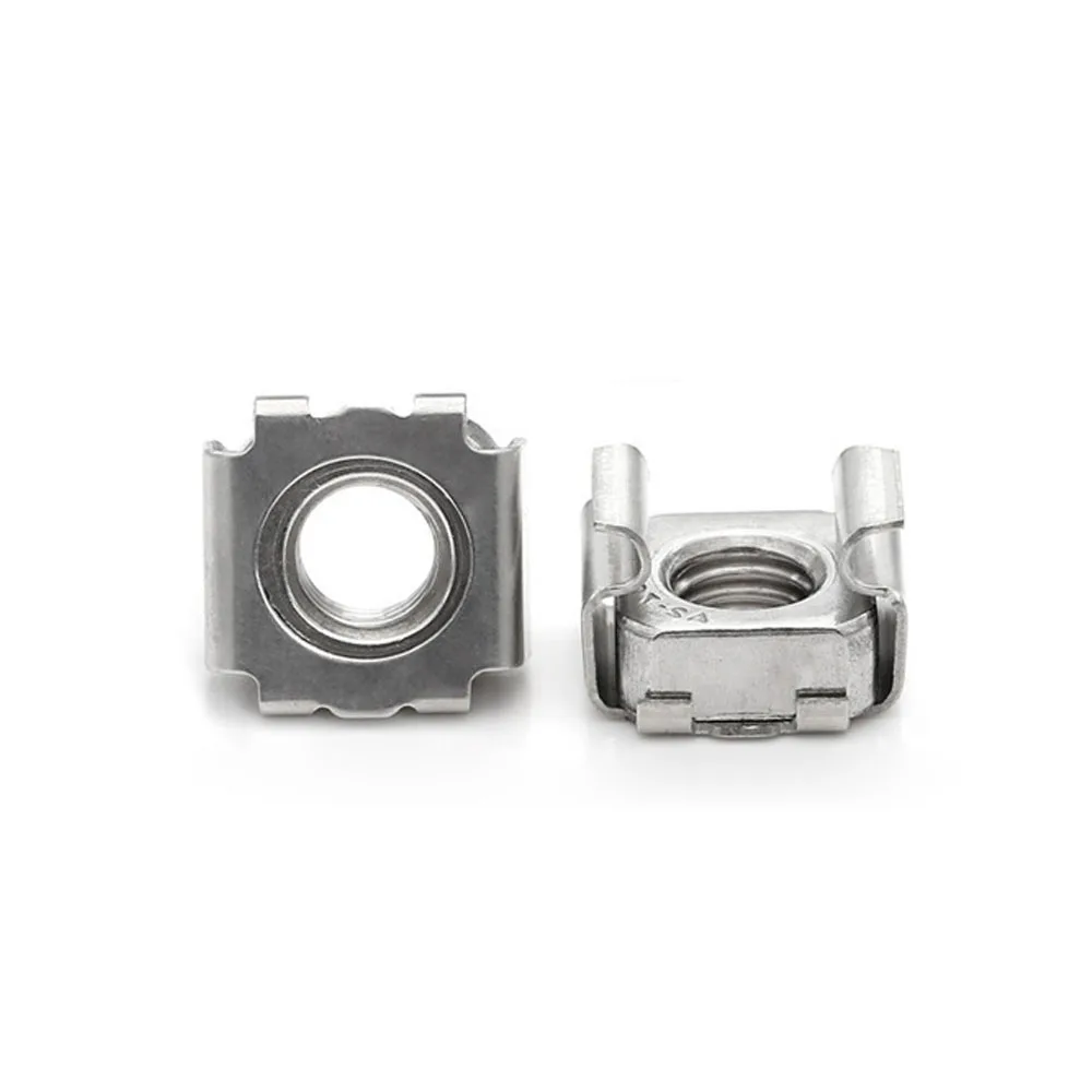 10/20pcs M4 M5 M6 M8 304 Stainless Steel Square Clip Floating Cage Nut for Rack Mount Server Cabinet Shelf