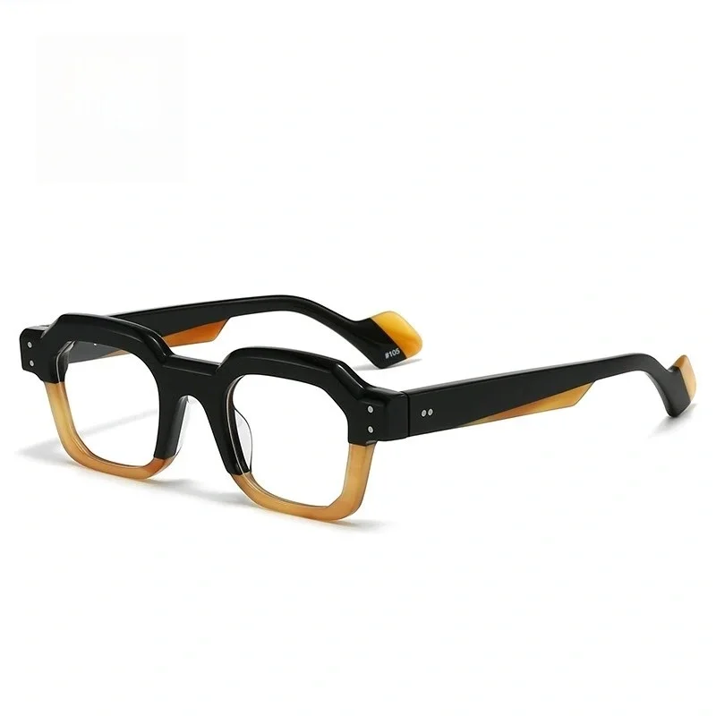 SLOW DOWNJean Philippe Joly Inspired Retro Thick Acetate Geometric Glasses Frame Designer Chunky Optical Eyewear for Men Women