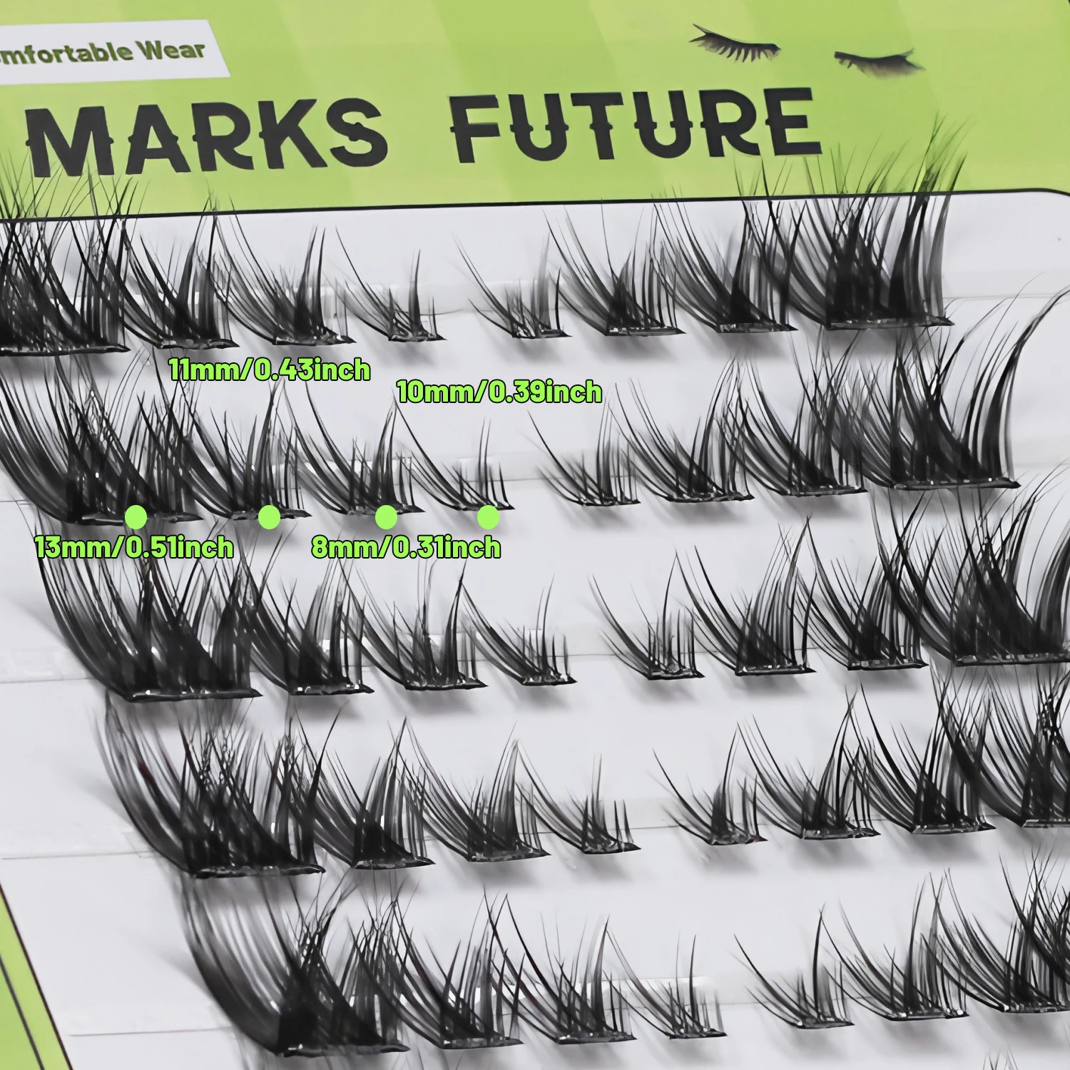 Selbstklebende künstliche Wimpern, C-Curl, einzelne Wimpern, Katzenaugen-, Fuchsaugen- und Manga-Wimpern, Wimpern für links und rechts, natürliches 192-teiliges Wimpern-Set, 8–13 mm, extra großes Set, für zu Hause, geeignet für Anfänger. – Detail 3