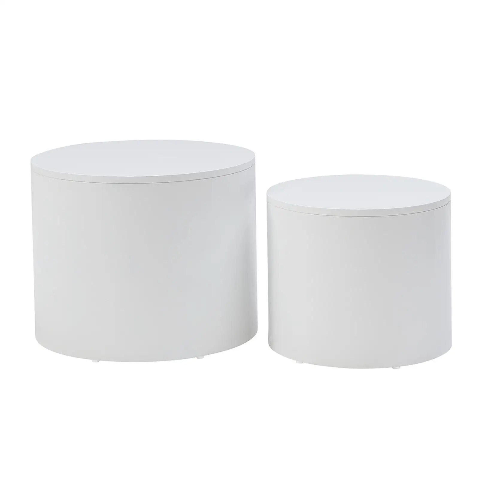 2Pcs Nesting Tables End Tables White Centerpiece Home Bedside Coffee Table for