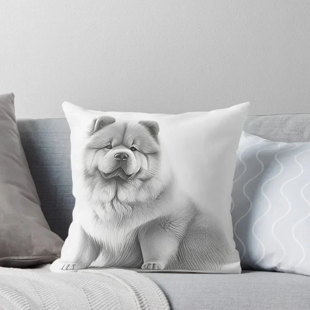 

Black and white Chow Chow pencil drawing Throw Pillow Cushion Child Pillow Covers Decorative pillow