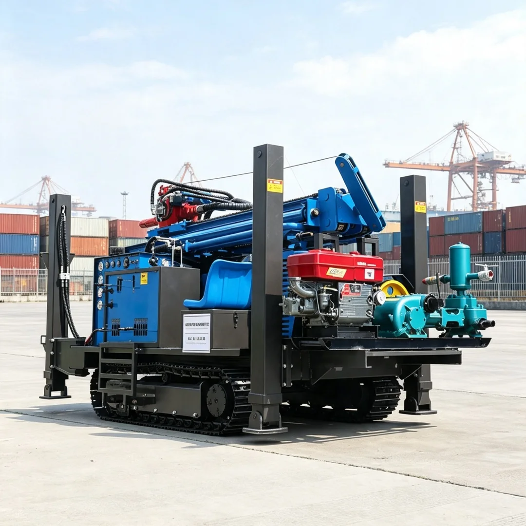 Customized 180m Crawler‑type Pneumatic Water Well Drilling Rig, Civil Deep Well Drilling Equipment for Rock Layer Drilling