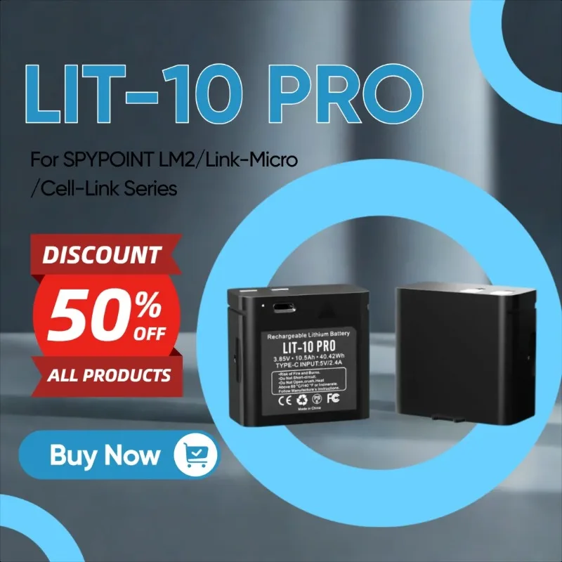 

NEW Upgraded LIT-10 PRO 10500mAh 3.85V Rechargeable Lithium Battery For SPYPOINT LM2/Link-Micro /Cell-Link Series Batteries