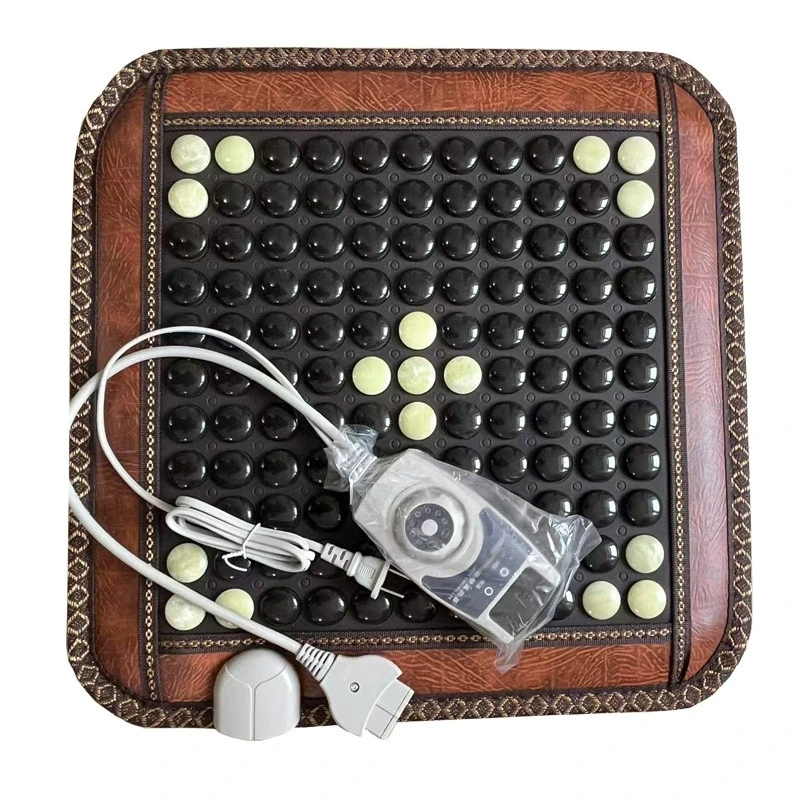 45cm Natural Cool Jade Tourmaline Electric Heating Therapy Mat Car Office Seat Cushion Pad Relax Hip Back Pain Relief