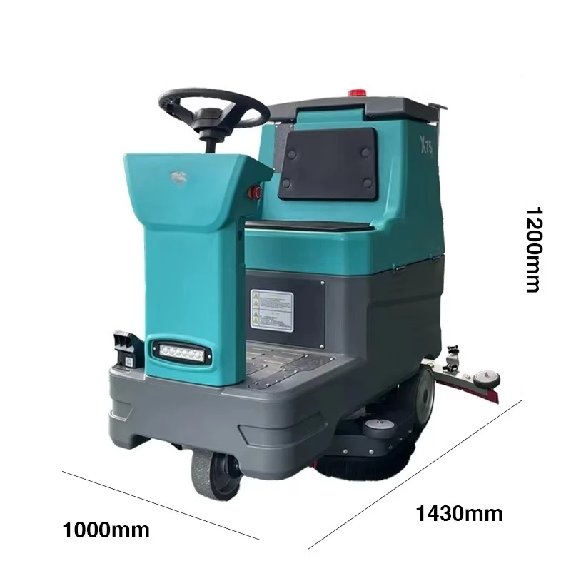 Commercial Electric Ride-on Floor Scrubber High Efficiency 3-Hour Working Time Large Water Tank for Burnishing