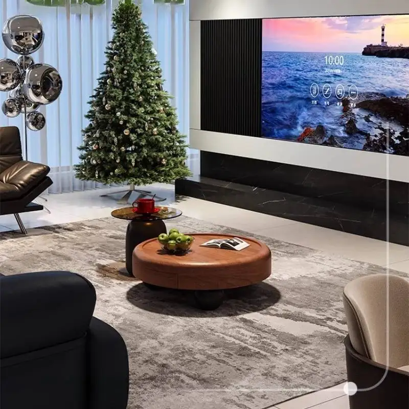 

Italian Designer Coffee Table Wood Unique Modern Black Coffee Table Round Mid Century Center Mini Meuble Salon Furniture Home