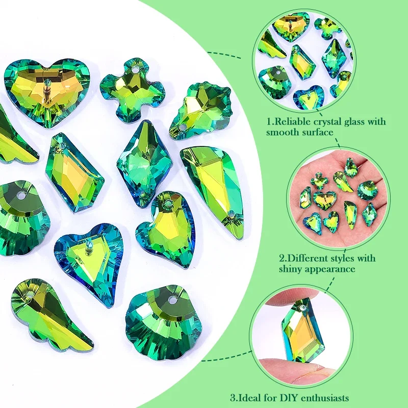 Kristall Multi-form Anhänger Glänzende Einzigen Loch Glas Perlen Für Schmuck Machen Liefert Ohrring Halskette Schmuck Zubehör