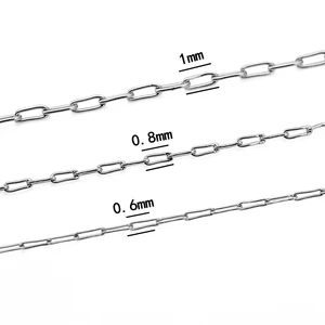 Corrente de aço inoxidável para joalheria, ouro e corrente fina, 2 meters, 0.6mm, 0.8mm, 1mm, colar, brincos, fontes a granel 10 principais vendas colar de ouro 1mm - №7