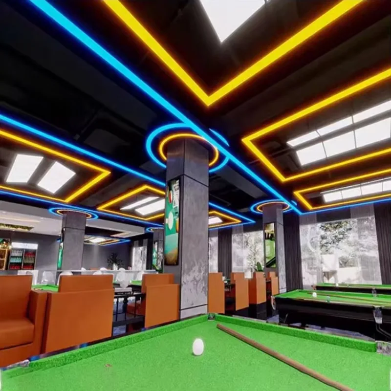 Snooker & Billiard Rectangle Hanging Light Pool Table Modern Linear Lighting Systems Ceiling Square Pendent Light Chandelier