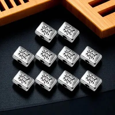 10Pcs Alloy Mahjong Pendant Charms Vintage Design for Jewelry Making DIY Bracelets Necklaces Craft Accessories Jewelry