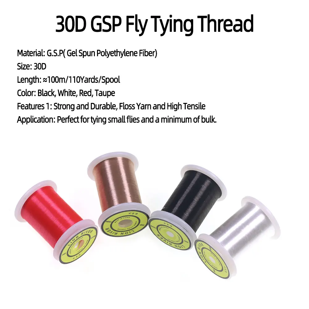 100m/Spool High Tensile 30D GSP Fly Tying Polyethylene Floss Thread Midges Dry Flies Nymphs Fly Tying Material