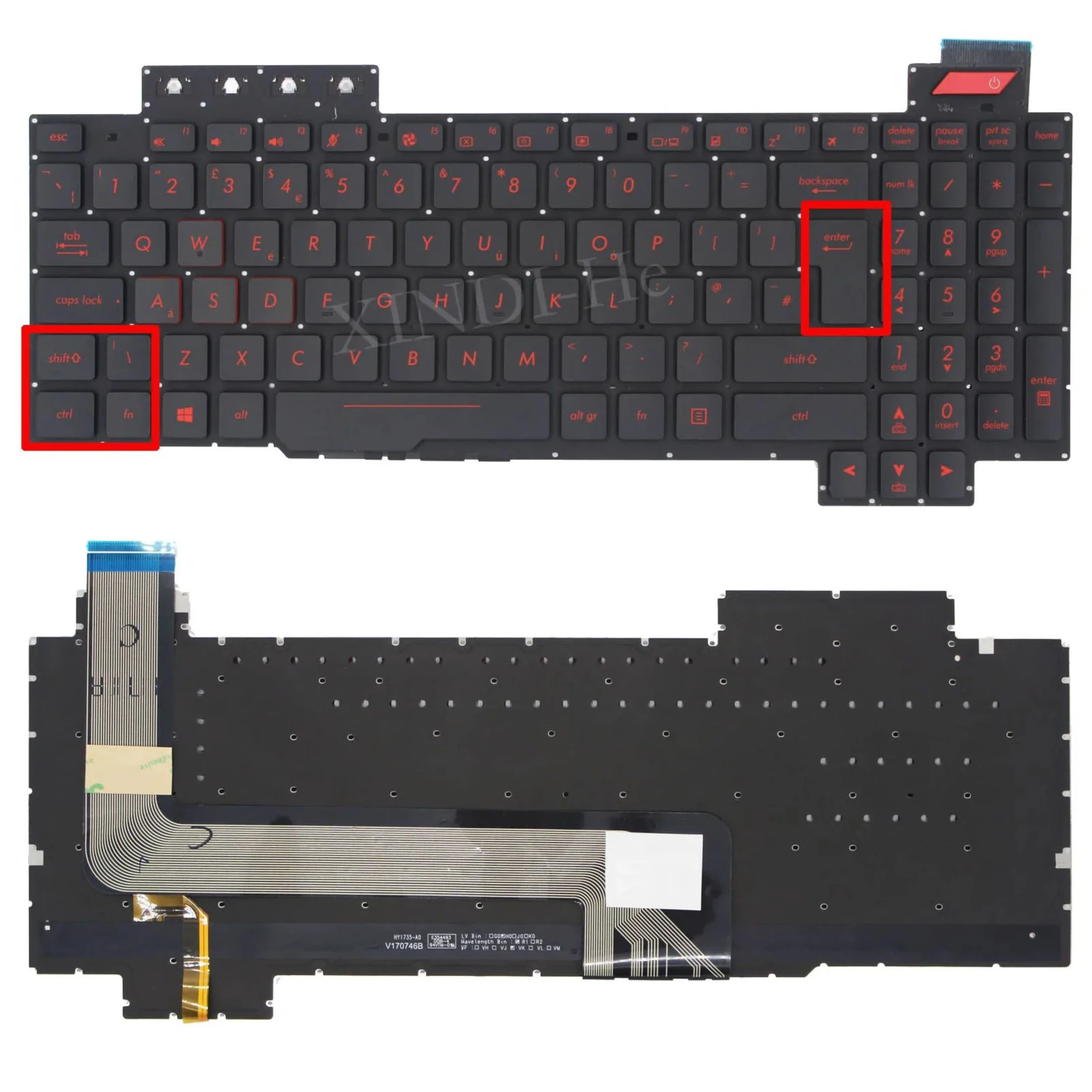 XIN-Russian-US-UK layout Backlight Laptop Keyboard For ASUS ROG FX503 FX503V FX503VM FX503VD FX63 FX63V FX63VD ZX63V