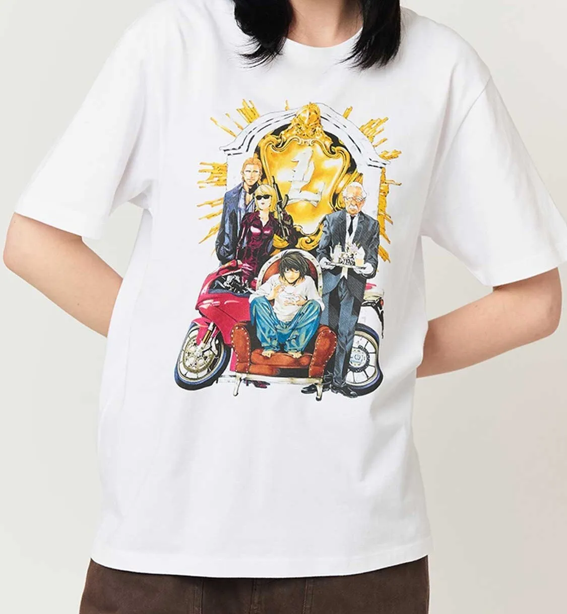Camiseta DEATH NOTA L's Friends de manga corta de algodón blanco Graniph Anime Japón nueva camisa divertida camisetas de gran tamaño