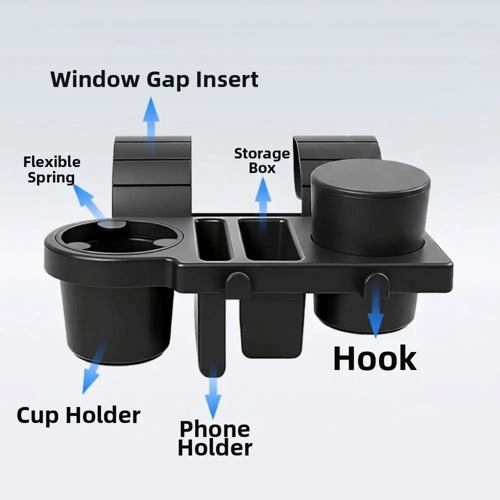 ABS Car Window Organizer Hanging Flexible Cup Grips Car Cup Holder Charging Opening Utility Hooks Car Phone Storage Rack