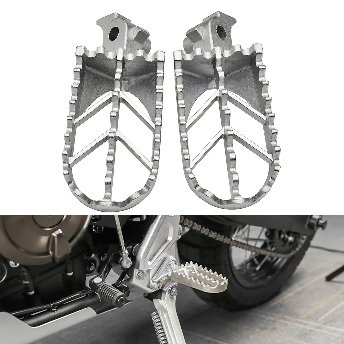 

Motorcycle Stainless Steel Foot Pegs Rests Pedals Footpegs For YAMAHA TENERE 700 RALLY World Raid XTZ700 RALLY 2019 2022 2023