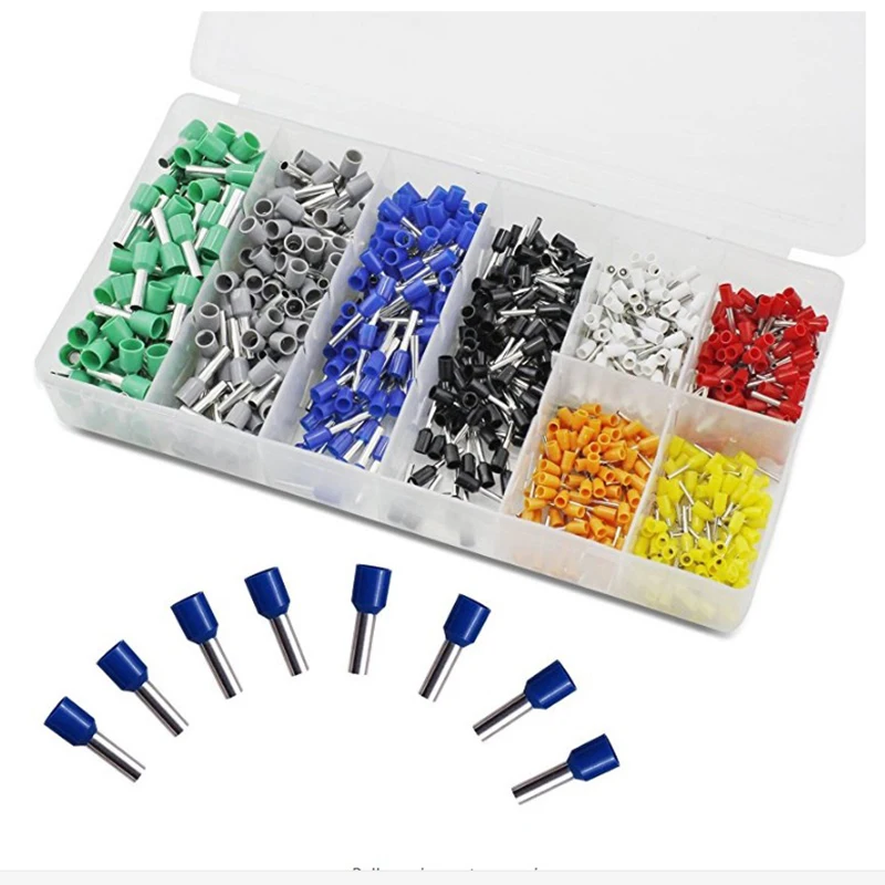800 PCS Ferrules Kit, Wire Ferrules Crimp Connector, Insulated Cord Pin End Terminal AWG 22-10 Kit ,Great Assortment Ferrules Ki
