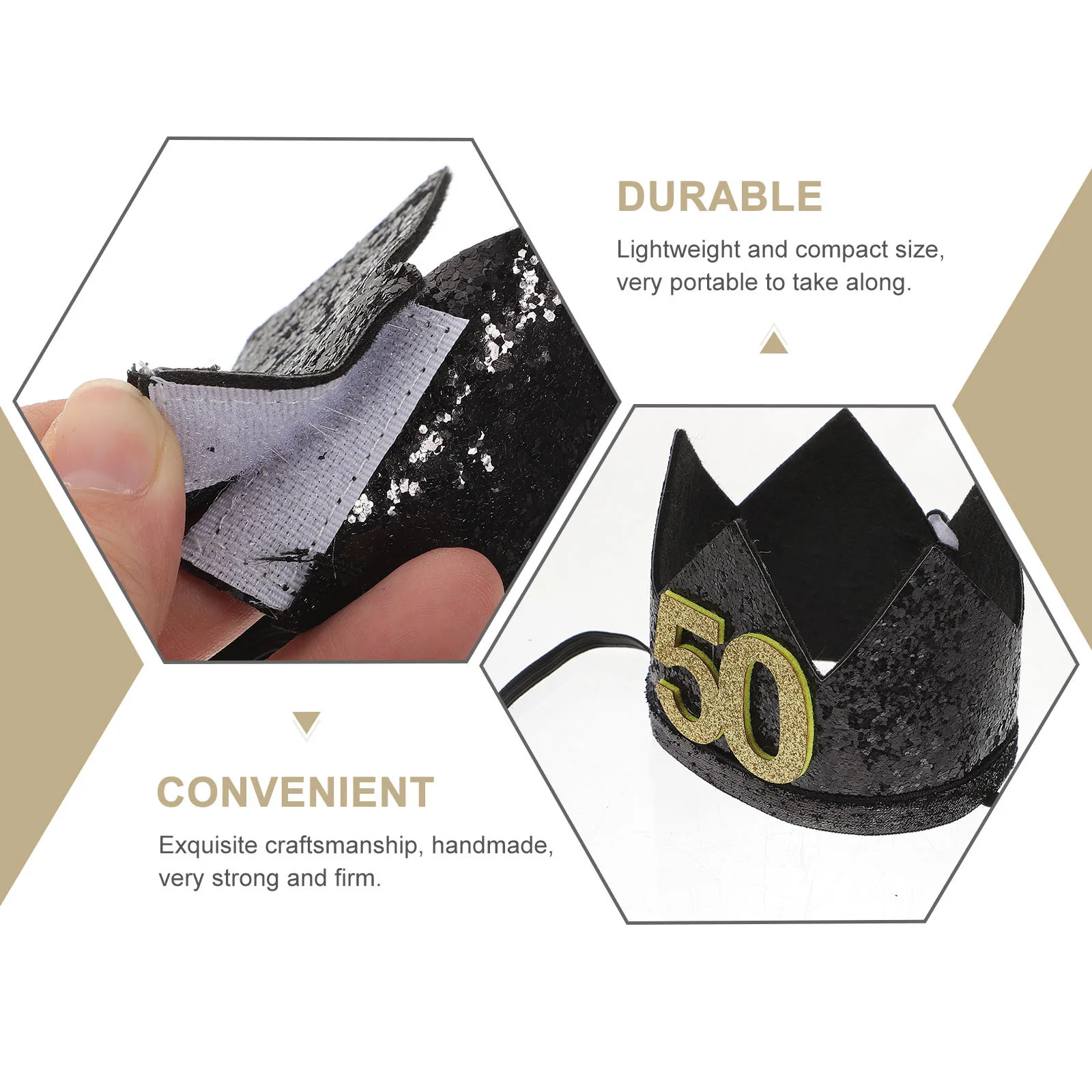 

1Pcs Birthday Party Hat Sturdy Unique Crown Design Practical Decorative Cap Lightweight Portable Party Supply Birthday Cap