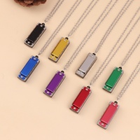 4-Hole 8-Tone Mini Necklace Harmonica Musical Instrument Toys For Kids Children's Elementary School Entrance Music Gift