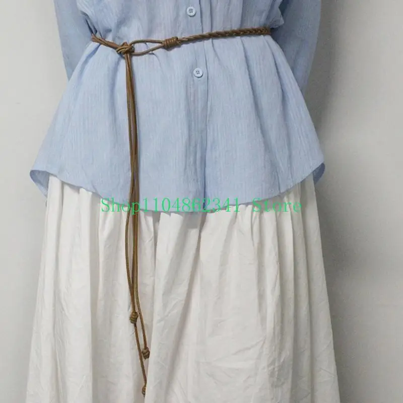 

652F Elegant Waist Belt For Women PU Waistband Soft Adjustable Strap Dress Decoration Fashion Waist Sash