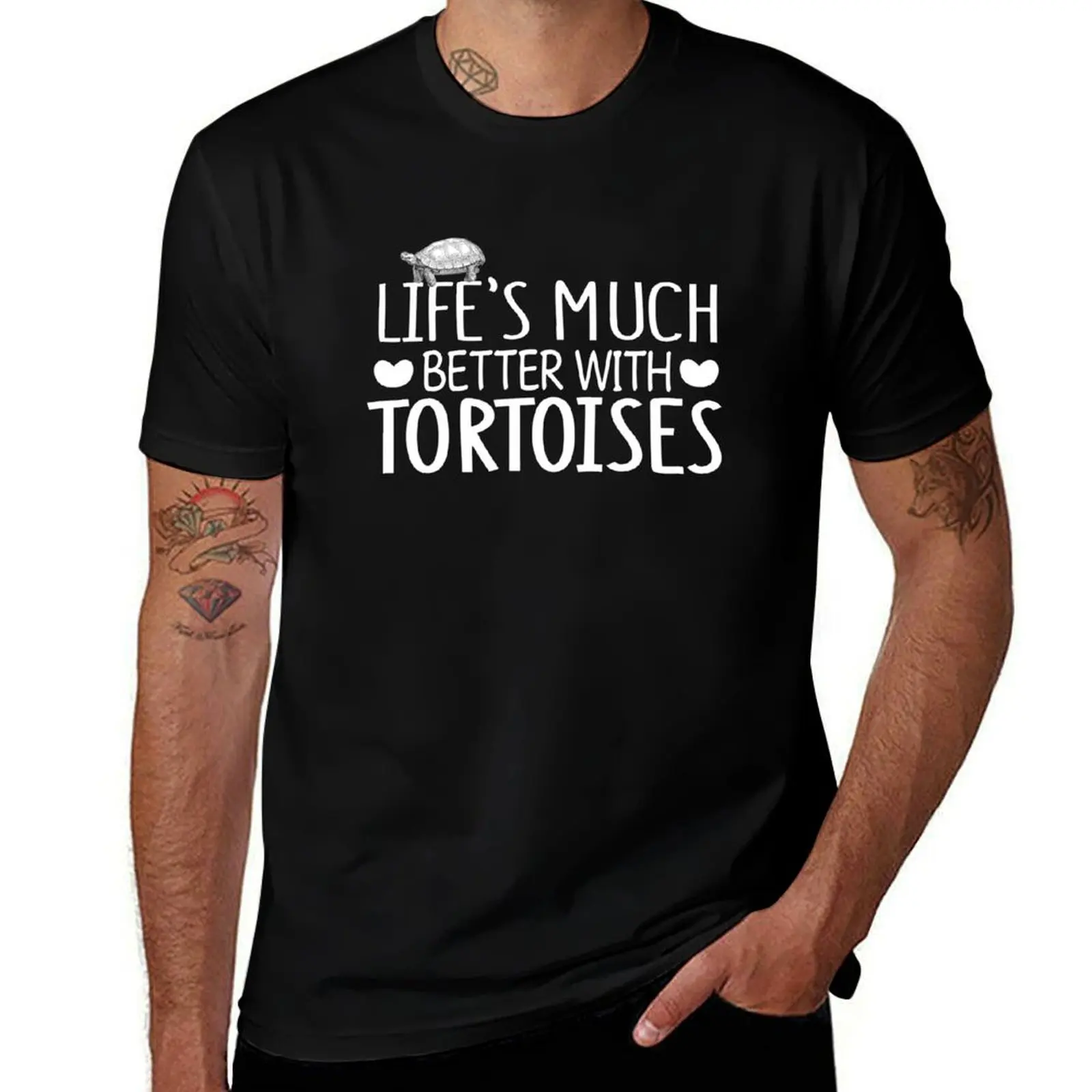 Life's much better with tortoises cute funny T-Shirt All Match Print Short Sleeve Top T-Shirt