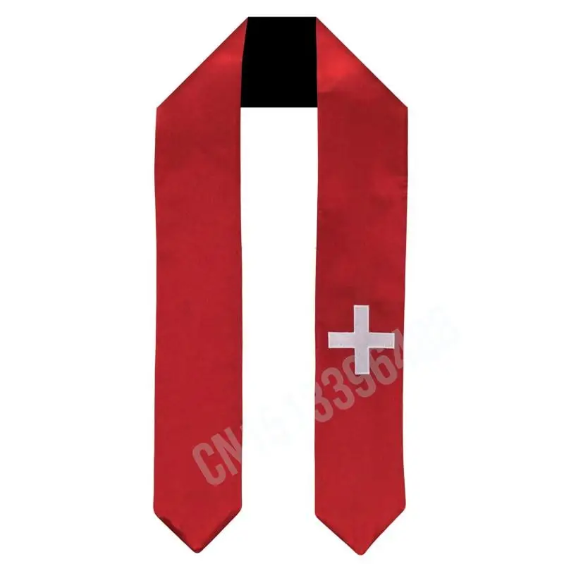 

Шарф с флагом Швейцарии, топ с принтом, выпускной пояс, палантин, аксессуар для международной учебы за рубежом для взрослых, унисекс, вечерние аксессуары