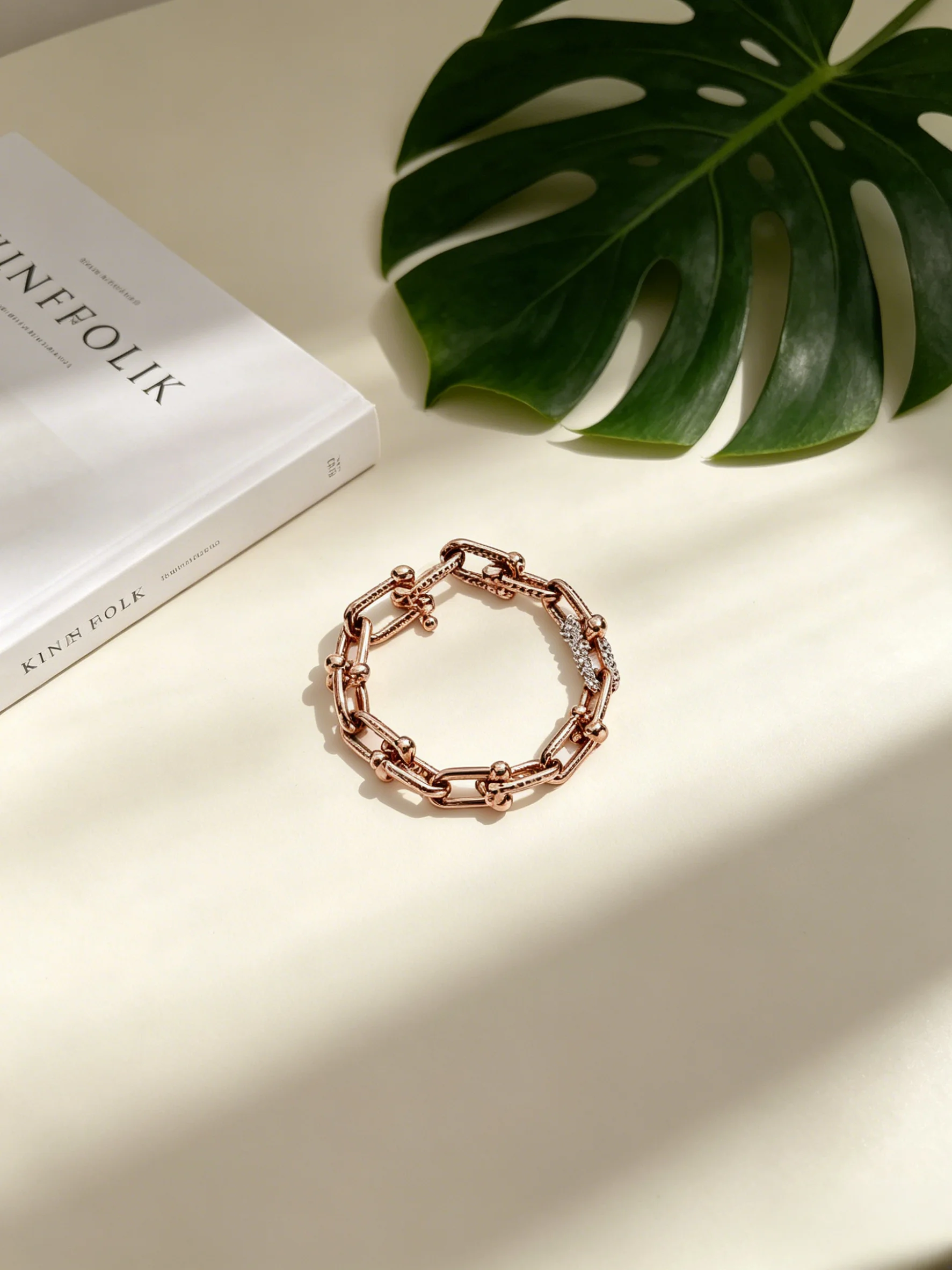 

2026 New Light Luxury Paperclip Bracelet Paperclip Link Partial Full Diamond Inlay Niche High-end Versatile Commuter 11