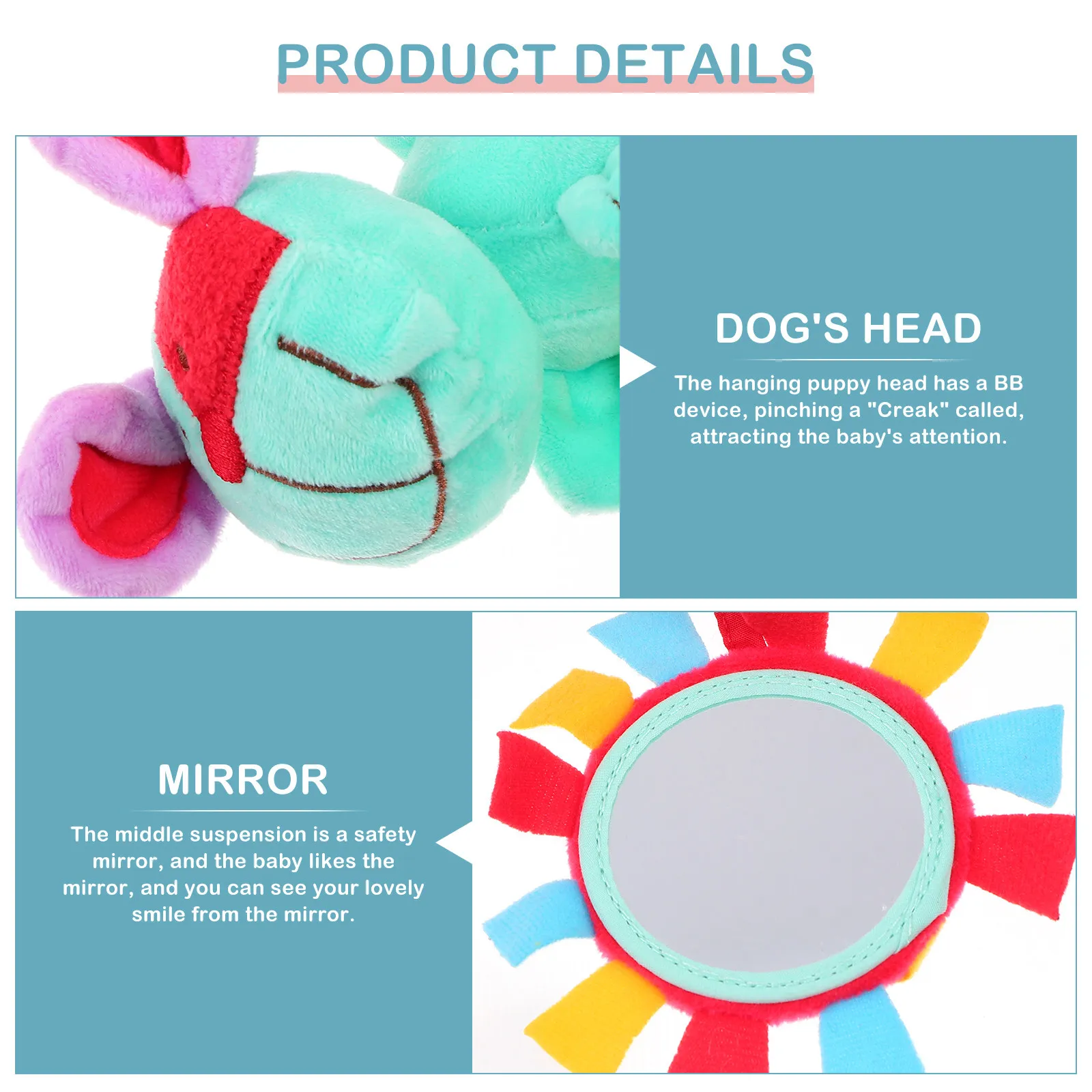 Pram Pushchair Toy Infant Spiral Activity Baby Stroller Auditory Stimulation Mirror and Bell view 6