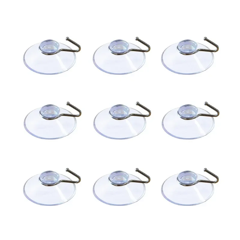 5/10Pcs Suction Cup Hooks 40mm Wall Hooks Home Kitchen Bathroom Window Suction Hooks Strong Cup Hanger Towel Hanger Utility Hook