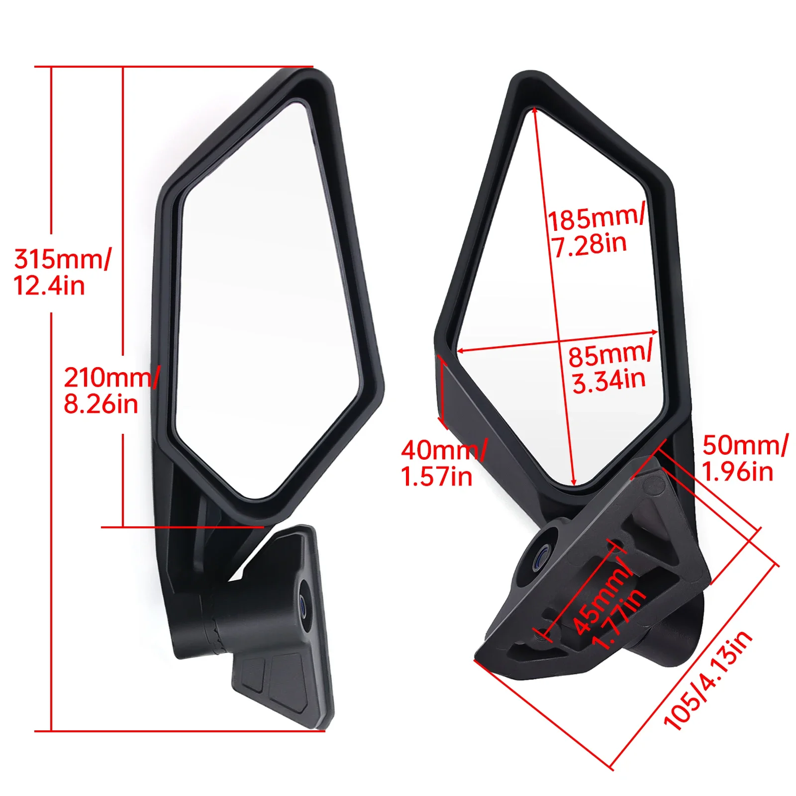 Motorcylce Rearview Mirror Left Right UTV Side View Mirrors for Suzuki King Quad 450 Quadracer for Can-Am Maverick X3 2017-2020