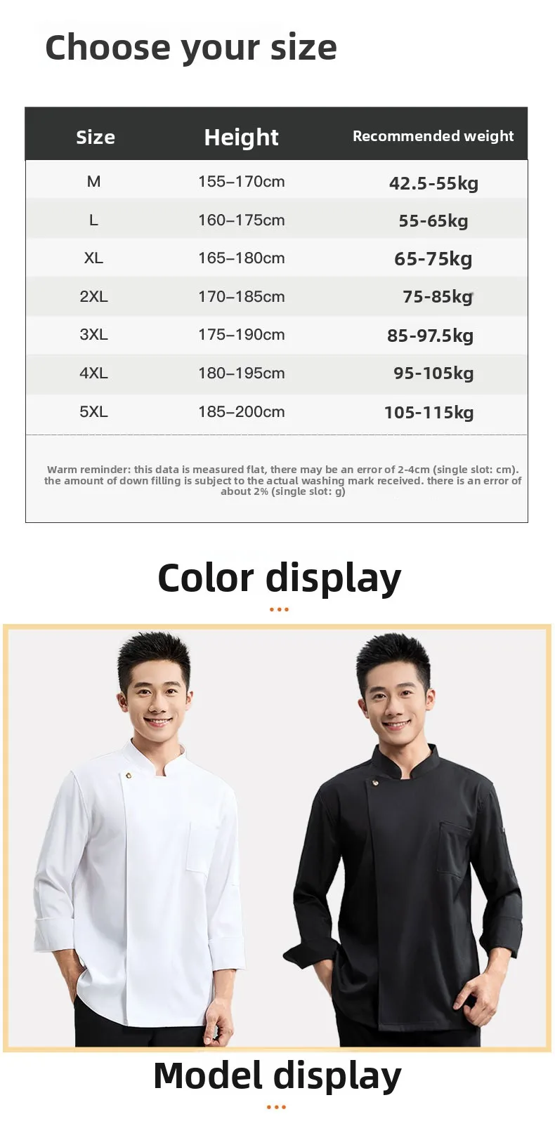 Abbigliamento da lavoro da chef elasticizzato Manica lunga Autunno Hotel Ristorante Catering Panetteria Indietro Uniforme da personale della cucina