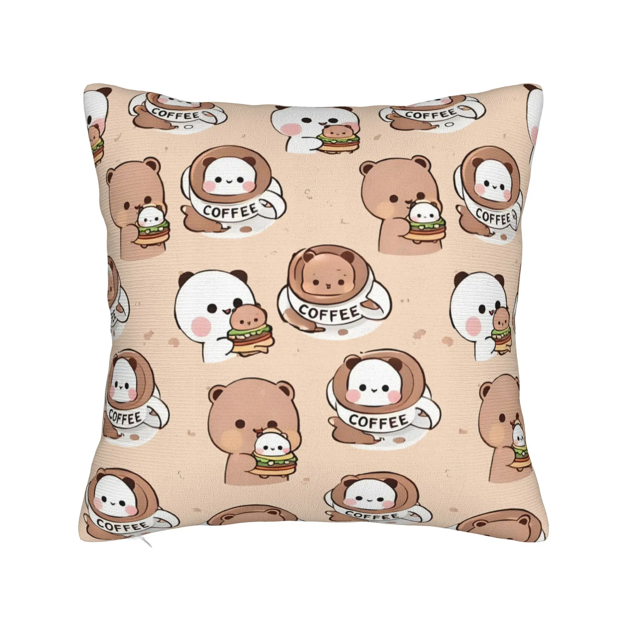 Anime Bubu Dudu  Modern Throw Pillow Cover Home Decorative Peach And Goma Cushion