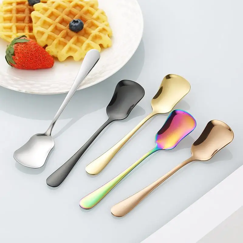 

Outdoor Dessert Spoon Stainless Steel Stirring Spoons Gourd Spoon Cake Salad Spoon Luxury Tableware Gift Small Spoon