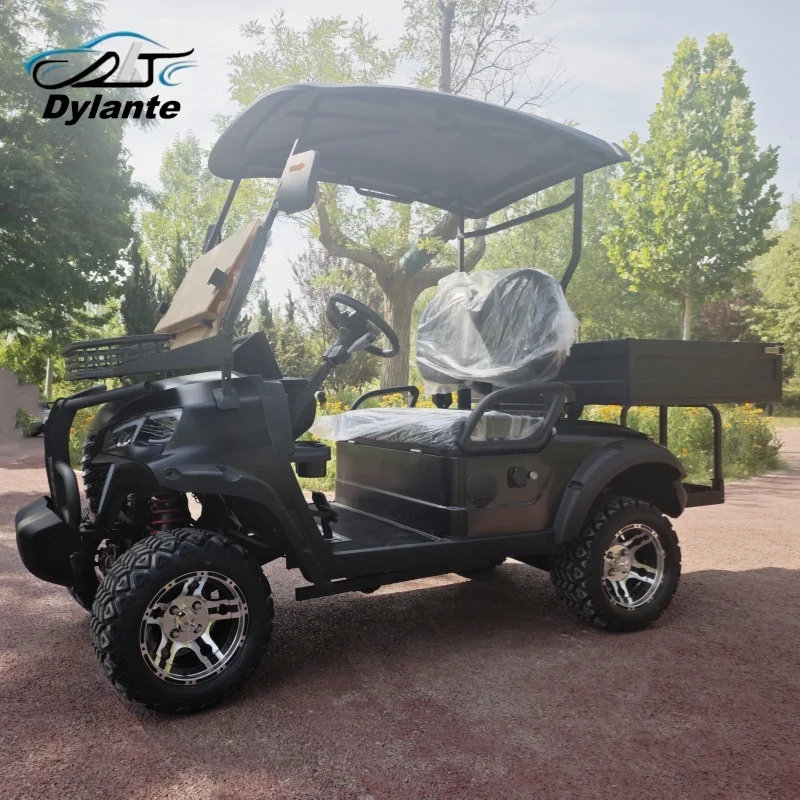 CE Certification New Utility Evolution Vehicles Electric Buggy Hunting 72V Lithium Electric Golf Cart Rear Cargo Box Rain Cover