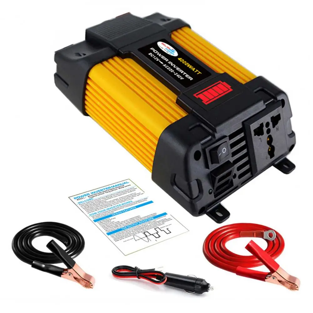 

Car Inverter 1 Set Safe 12V to 110V 220V Short-circuit Protection Multi-protection Car Charge Inverter Car Accessories